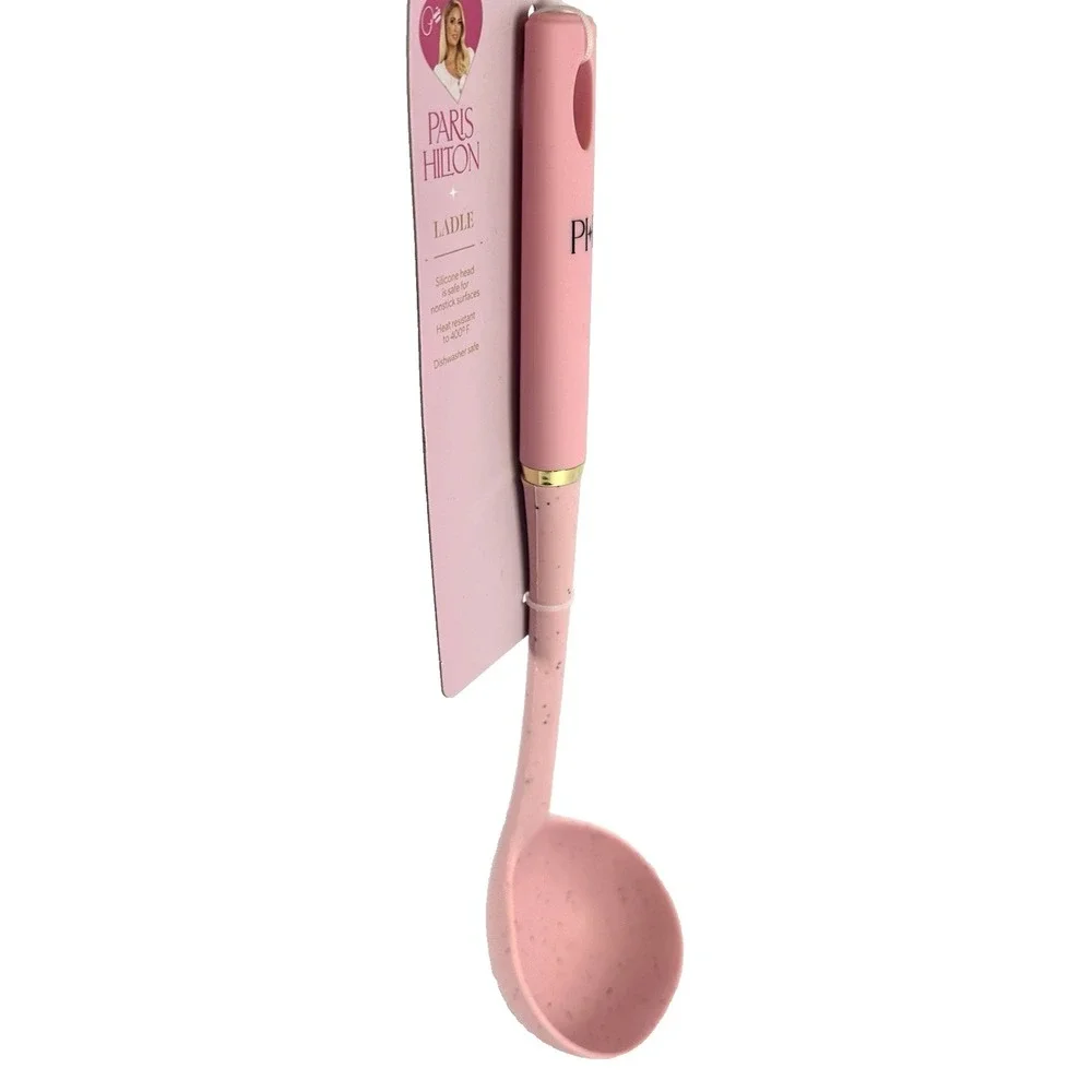 Paris Hilton Pink Silicone Ladle Speckled Kitchen Utensil NWT Cute